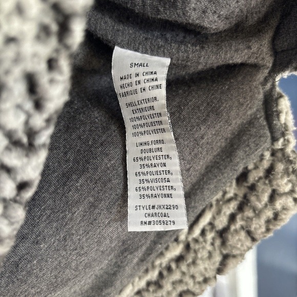 Altar’d State Wubby Teddy Sherpa Quarter Zip Pullover Jacket Gray Small EUC - Picture 3 of 5